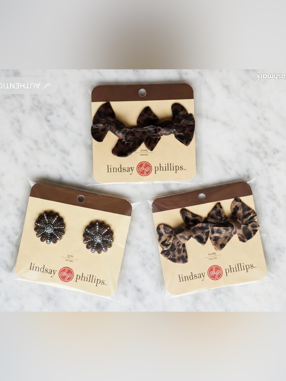 Lindsay Phillips Chari Bronze + Factory Leopard Bow Snap Set